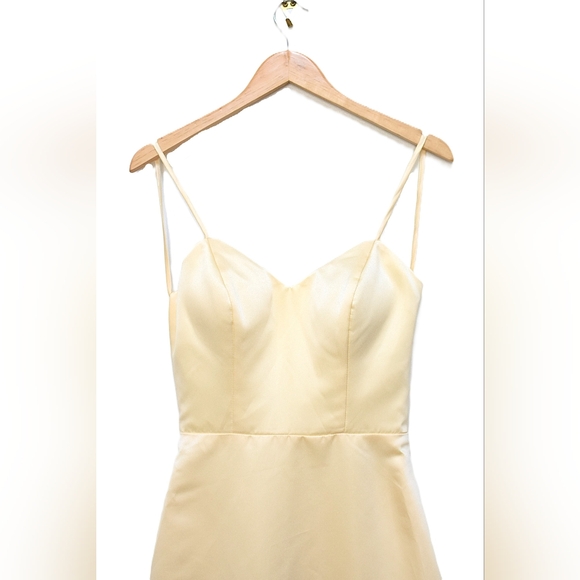 Butter Yellow Mermaid Floor Length Prom Dress Backless Fitted Size S Formal - Picture 4 of 11